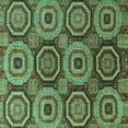 thumbnail image 1 of Ahgly Company Indoor Square Abstract Turquoise Blue Modern Area Rugs, 5' Square, 1 of 4