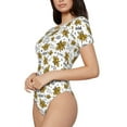 thumbnail image 3 of Picia Hohey Bee Golden2 Womens One Piece Swimsuits Modest Tummy Control Bathing Suits Lace Up Slimming Swim Suit-Large, 3 of 9