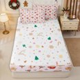thumbnail image 4 of Erosebridal Christmas Gingerbread Man Zipper Full Size Comforter Sets with Fitted Sheet and 2 Pillowcases,Happy Xmas Zipper Bedding Set,Light Pink,Reversible, 4 of 7