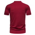 thumbnail image 4 of Birdeem Chemise Décontractée à Manches Courtes Col Montant Ajustée Unie pour Hommes, 4 of 12