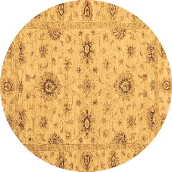 Ahgly Company Indoor Round Oriental Brown Traditional Area Rugs, 8' Round