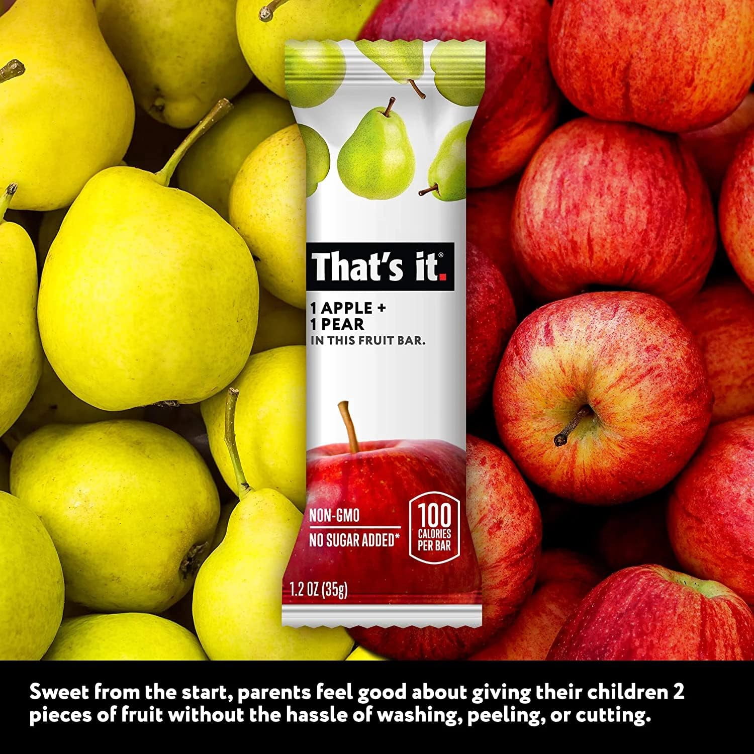 Thats It Apple and Pear Fruit Bar, 1.2 Ounce (Pack of 12)