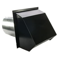 Hooded Wall Vent with Screen and Damper (8 Inch, Black)