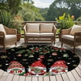 thumbnail image 4 of Round Rugs 5 Ft, Black Gnomes Christmas Non Slip Area Rugs for Kitchen Bedroom Entryway, Xmas Ball Gifts Snowflake Washable Carpet Runner Rug Floor Mats for Bedroom Home Decor, 4 of 9