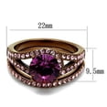 thumbnail image 2 of Womens Coffee Brown Ring Anillo Cafe Para Mujer Stainless Steel with Top Grade Crystal in Amethyst Argeta, 2 of 5