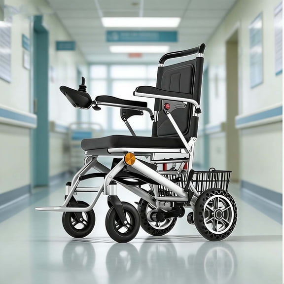All-Terrain Foldable Electric Wheelchair Adults, Lightweight Heavy-Duty Portable Power Wheelchair for Travel & Daily Mobility