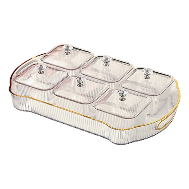 Xihbxyly Ofertas de Caja Abierta Bandeja de Frutas Transparente para El Hogar, Salsa de Estar, Mesa de Café, Caja de Dulces, Caja de Almacenamiento de Frutas Secas, Bandeja de Almacenamiento de Bocad
