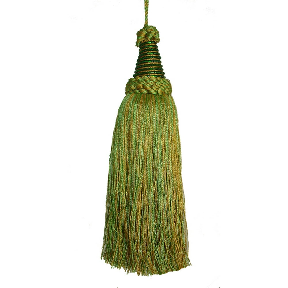 Ganz 8" Ochre Beaded Tassel Christmas Ornament Green