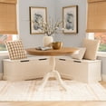 Linon Farmhouse Solid Pine Wood Table and Benches Living Room Set ...