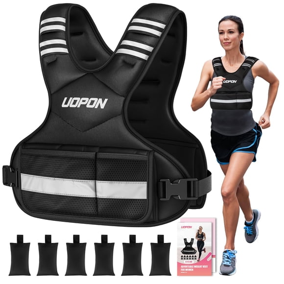 Chaleco pesado UPON ajustable de 3 a 6 kg para mujer con bolsillos
