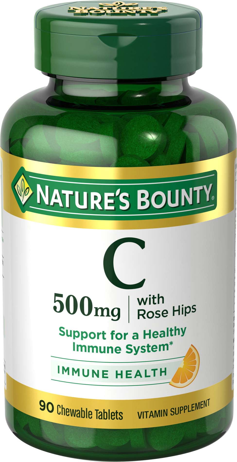 Nature S Bounty Vitamin C Chewable Tablets With Rose Hips 500 Mg 90 Ct Walmart Com