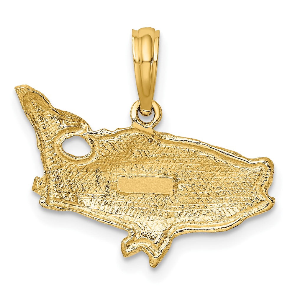 10K 2-D Bass Fish w/ Tail Up Charm