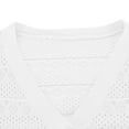 thumbnail image 3 of BADHUB Women's 2025 Cropped Cardigan 3/4 Sleeve Lightweight Crochet Shrug Hollowed-Out Knit Sweater Tops White S, 3 of 4