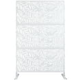 thumbnail image 2 of Gzxs Metal Privacy Screen with Stand, 76"H x 48"W Outdoor Freestanding Privacy Screen & Panels, Outdoor Privacy Screen for Deck Patio Balcony (White, 1 Pack), 2 of 8