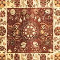 thumbnail image 1 of Ahgly Company Indoor Square Oriental Brown Traditional Area Rugs, 3' Square, 1 of 4