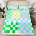 thumbnail image 2 of Erosebridal Plaid Square Sheet Set Twin,Geometric Buffalo Bedding Sets Twin Size,Checkered Decor,Breathable,3pcs, 2 of 7