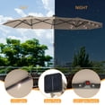 thumbnail image 5 of ACEGOSES 13x7.2Ft Large LED Double-Sided Rectangular Outdoor Patio Market Umbrella with Crank, Solar Panel, Sand, 5 of 7