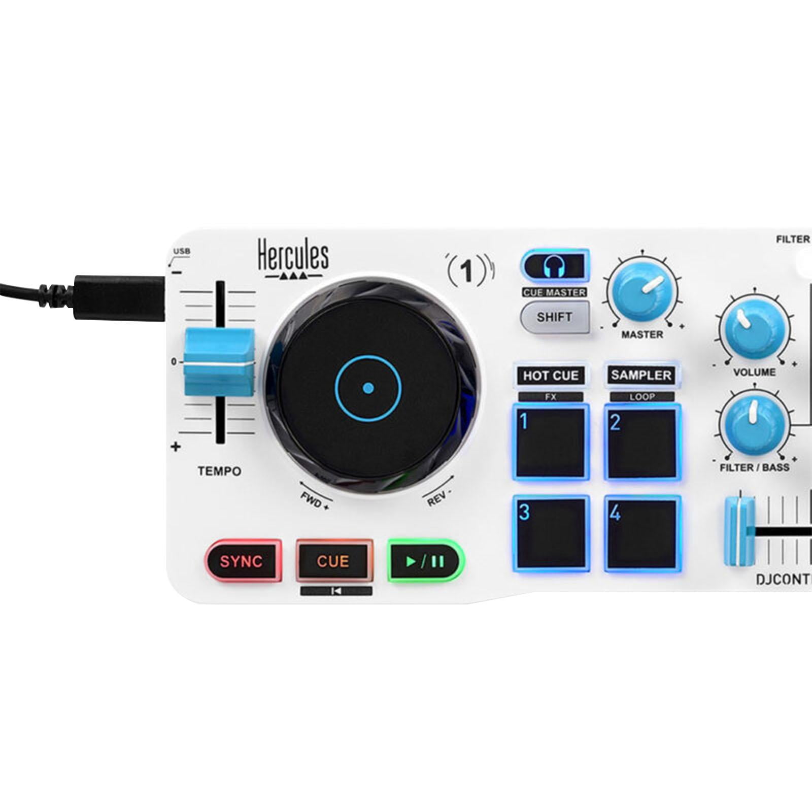 Hercules DJControl Mix DJ Controller Designed for Smartphones with Headphones Package
