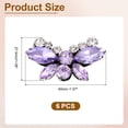 thumbnail image 2 of 6 Pack Handmade Butterfly Beaded Patches, 1.57" x 1.08" Crystal Rhinestone Appliques Butterfly Patches Appliques Sew on Beaded Patch for Clothing DIY Sewing , Crystal Violet, 2 of 7