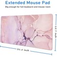 thumbnail image 4 of Large Gaming Mouse Pad with Seam Edge, Anti-Slip Extended Mouse Pad with Micro-Weave Cloth Surface,Waterproof Keyboard Pad, Desk Pad for Gamer Office Home XXL 31.5" x 15.7" in Pink Marble, 4 of 5