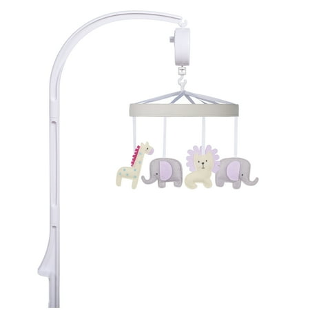 UPC: 0846216066177 | Sammy & Lou Girl Safari Adventure Pink Musical Crib Mobile