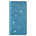 thumbnail image 6 of Feishell for iPhone 15 Pro 6.1 inch Wallet Case,Fashion Bling Glitter PU Leather Magnetic Closure Folio Card Slot Flip Kickstand Slim Phone Case for Women Girls,Skyblue, 6 of 9