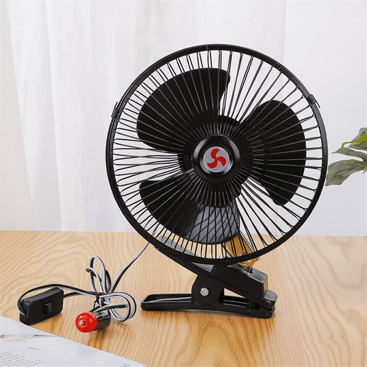 Black Accessories Low Noise Air Cooling Fan Portable Vehicle Mini Electric 12V Car Oscillating Fan Car Auto Fan