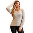 thumbnail image 2 of Blusa Mujer Punto Manga Larga Gola V Jersey Basic Elastano Deng Xun unisex, 2 of 2