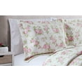 thumbnail image 2 of Chezmoi Collection Dakota 3-Piece Printed Pink Rose Cotton Quilt Set, Pink Floral Flower Reversible Stone Washed Lightweight Bedspread, Queen Size, 2 of 5