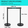 thumbnail image 6 of ChaoLink 2 Packs Black Crowd Control Stanchions with Retractable Belts – 6.5 ft Height Barriers for Store Queues, Easy Assembly, 6 of 7