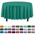 thumbnail image 1 of 12-pack Premium Plastic Tablecloth 84in. Round Table Cover - Teal, 1 of 5