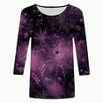 thumbnail image 4 of Godom 3/4 Length Sleeve Womens Tops Crewneck Neck Casual Halloween Shirts Print Trendy Blouses Fall Tee, 4 of 6