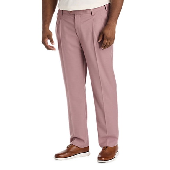 Waist-Relaxer Pleated Dress Pants Pomegranate 44 x 32