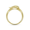 thumbnail image 2 of 10kt Yellow Gold Womens Round Diamond Slender Dolphin Animal Fish Ring 1/20 Cttw, 2 of 2