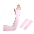 thumbnail image 1 of Outdoor Summer Ice Silk Sunscreen Riding Driving Arm Sleeve Cover Pink, 1 of 8