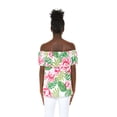 thumbnail image 2 of Women's Hawaiian Off-Shoulder Ruffle Muumuu Top in Lotus and Orchid XL, 2 of 5