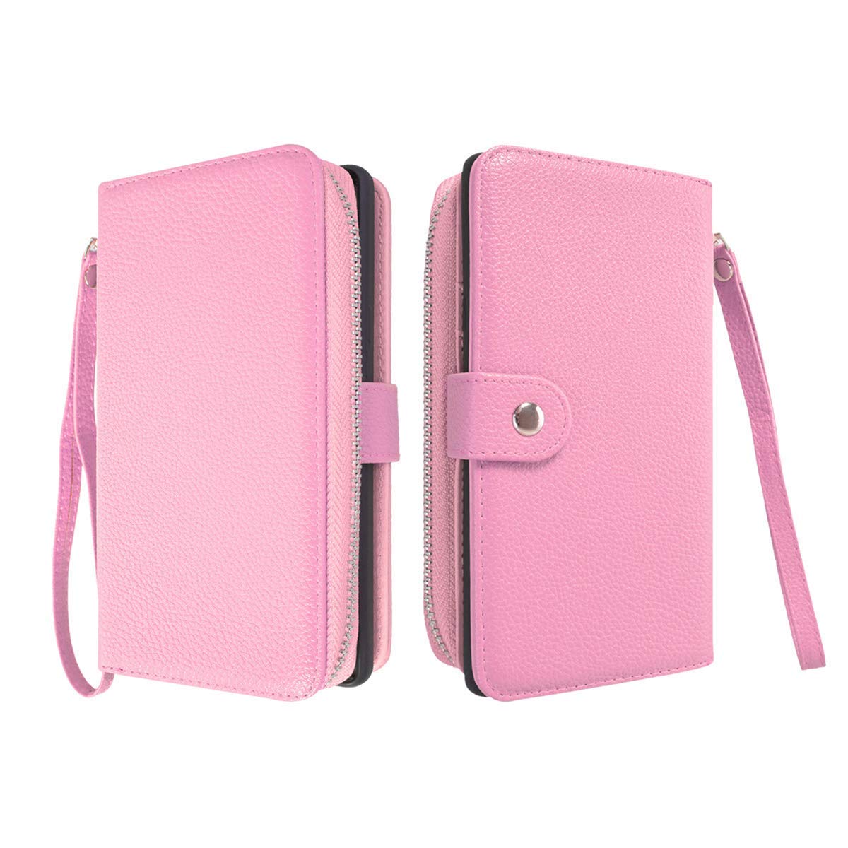 Galaxy Note 9 Case 2018, Mignova 2-in-1 Zipper Wallet Case for Samsung Galaxy note 9 PU Case Removable - Leather Flap Wallet Case Cover for Samsung Galaxy note 9(Light Pink) - image 4 of 8