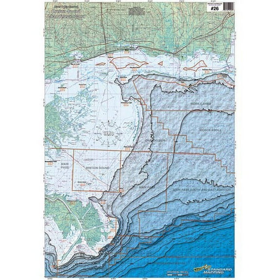 Standard Map M026 Laminated Chandeleur Block & Rig Chart