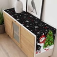 thumbnail image 4 of Black Christmas Table Runner 60 Inches Long Farmhouse Dress Scarves, Snowman Xmas Tree Ball Snowflake Dining Tablerunner for Coffee Table/Kitchen Island/Party Décor, 13" x 60", 4 of 8