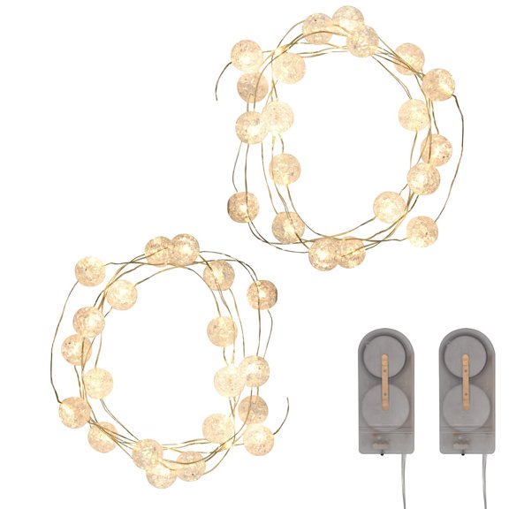 LumaBase Battery Operated Crackle String Lights - Warm White (Set of 2)