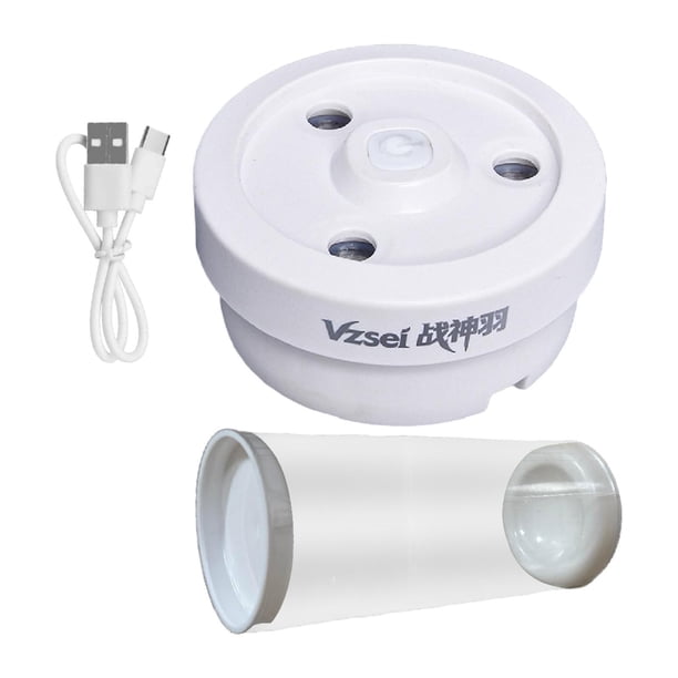 Humidificador de volantes, vaporizador de pelotas de bádminton, multiusos, portátil y práctico. Blanco con cubo