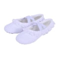 thumbnail image 2 of jianru Ballet Shoes for Girls Elastic Straps Non Slip Soft Sole Lace Canvas Professional Dance Shoes for Toddler Kids, 2 of 9
