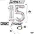 thumbnail image 4 of KatchOn, Silver 15 Balloons Number - 40 Inch | Number 15 Balloons, Happy 15th Birthday Decorations for Girls | Silver 15 Number Balloon, 15 Birthday Decorations Boy | 15th Birthday Decorations, 4 of 8