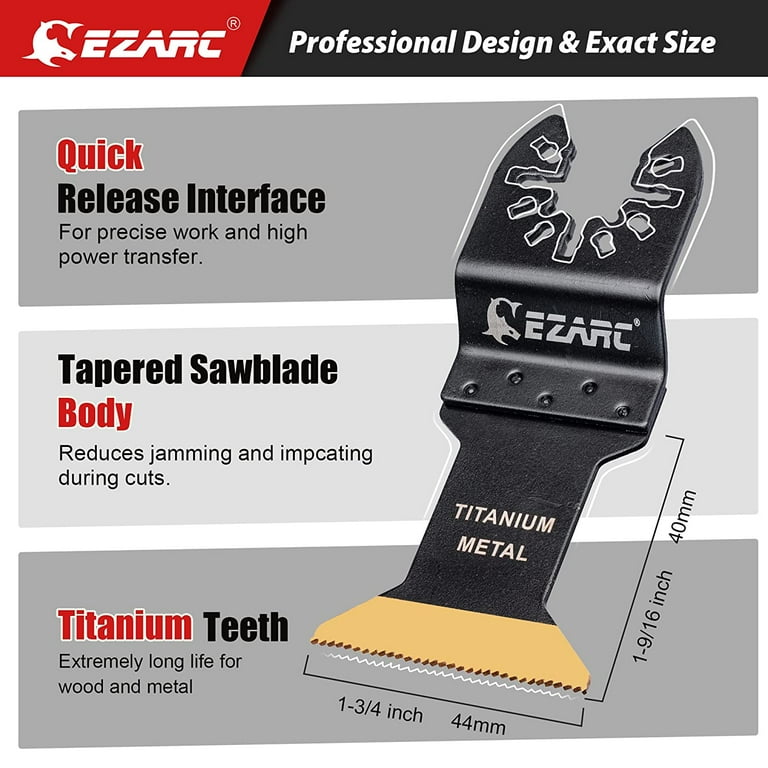 EZARC Titanium Oscillating Multitool Blade for Wood Metal and