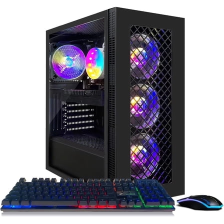 STGAubron Gaming Desktop PC, Intel Core i7 up to 3.9Ghz, RTX 2060 6G Graphics, 16G Ram, 512G Ssd, Wifi 6, BT 5.2, RGB Fan x4, Win11 Home