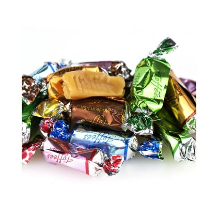 - Primrose Assorted Toffees | Vanilla, Raspberry, Maple, ButterRum, Chocolate | Bulk Chews Candy, Foil Wrapped | Kosher | 15oz bag