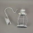 thumbnail image 4 of Zeckos Candelabro de vela colgante de farol de ferrocarril montado en la pared de metal envejecido rústico, blanco Zeckos E19158-WT, 4 of 4