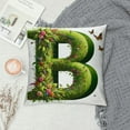 thumbnail image 2 of Leisuo Decorative Flower Pillow Case Rustic Farmhouse Boho Home Decor Petal Monogram Pillow Case English Alphabet Letter Throw Pillow Cover for Sofa Couch Indoor Outdoor, 2 of 5