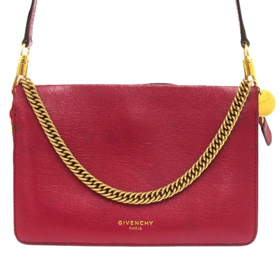 Pre-Owned Givenchy CROSS3 2-way leather shoulder bag in Bordeaux 0346 (Good)