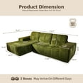 thumbnail image 4 of Vcatnet 114.6" Modular Sectional Sofa Couch, Modern Corduroy Cloud Sofa Couch, Oversized L Shaped Couch with Chaise for Living Room, No Assembly Required, Green, 4 of 11
